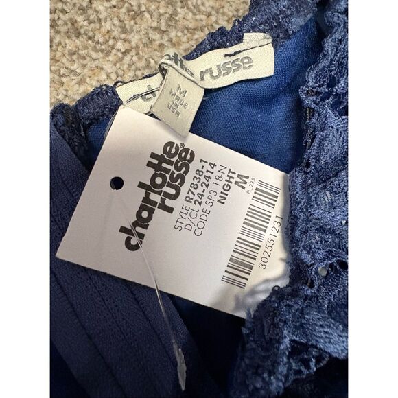 Charlotte Russe Lined Blue Soft Lace size Medium - Picture 4 of 10